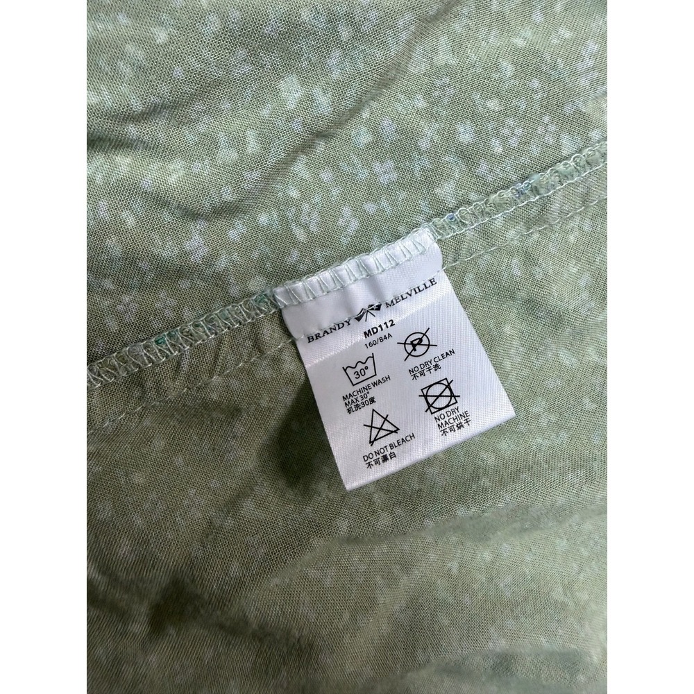 Brandy Melville Green Floral Wrap Mini Skirt Sage Ditsy Flower Coquette MD112 - Picture 6 of 7